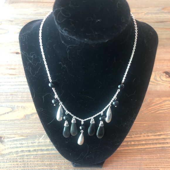 Necklace with Black and Sterling Beads - Picture 2 of 4